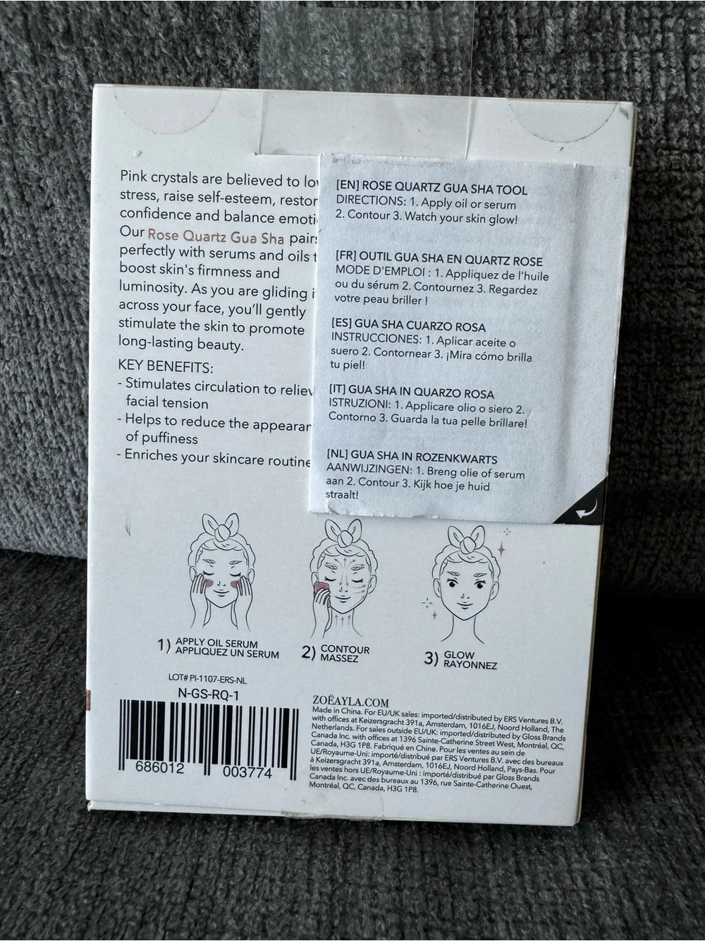 ZOE AYLA Rose Quartz Gua Sha Tool - Pink FINAL SALE